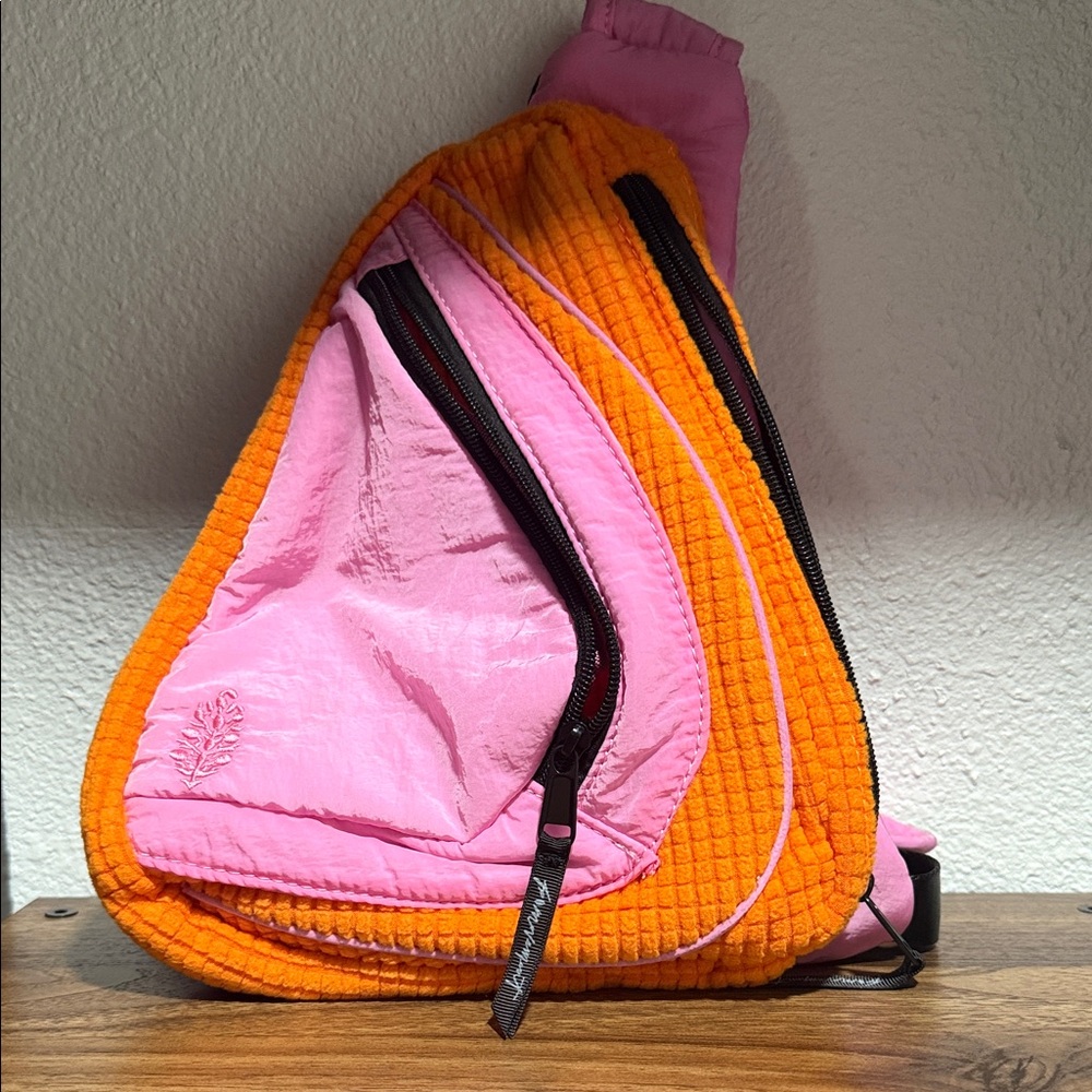 Free People Pink and Orange Women's Sling Bag
